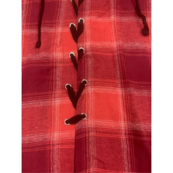 Lace Up Flannel Tunic - Picture 2 of 8